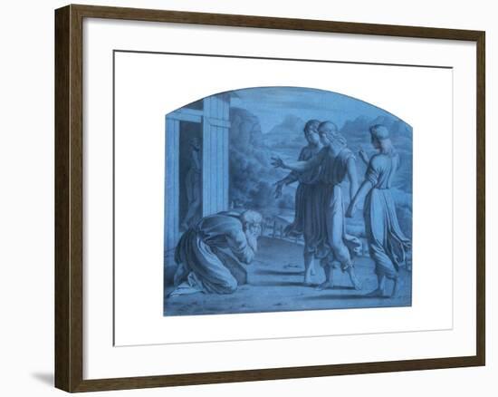 The Hospitalite of Abraham, C1820-1857-Achille Deveria-Framed Giclee Print