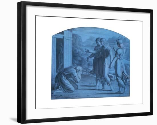 The Hospitalite of Abraham, C1820-1857-Achille Deveria-Framed Giclee Print