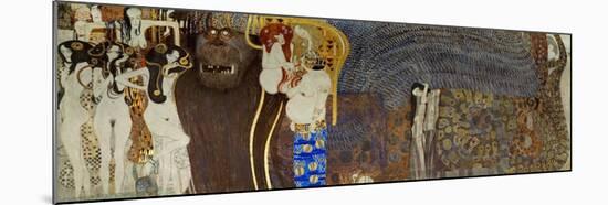 The Hostile Powers, the Titan Typhoeus, the Three Gorgons, Voluptiousness, Wantonness, Immoderation-Gustav Klimt-Mounted Giclee Print