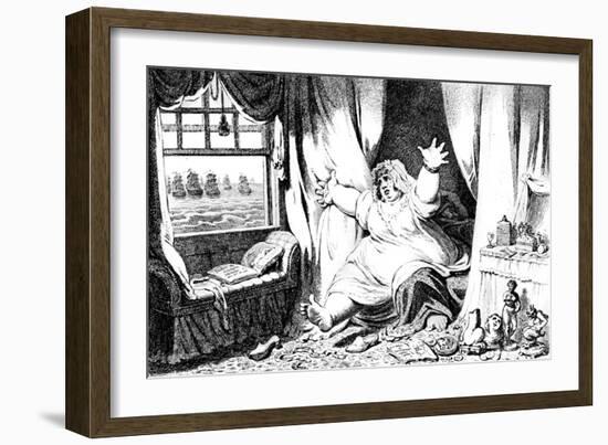 The Hostile View of Lady Hamilton, 19th Century-James Gillray-Framed Giclee Print