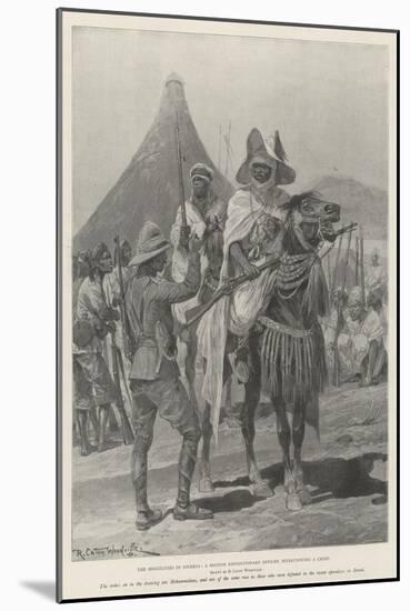 The Hostilities in Nigeria, a British Expeditionary Officer Interviewing a Chief-Richard Caton Woodville II-Mounted Giclee Print