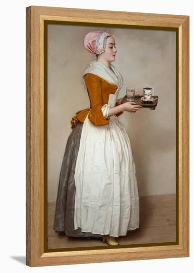 The Hot Chocolate Girl, about 1744/45-Jean-Etienne Liotard-Framed Premier Image Canvas