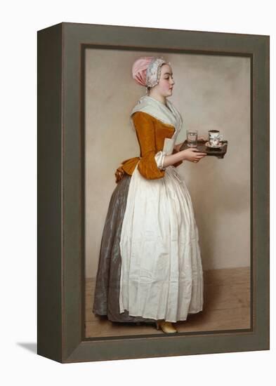 The Hot Chocolate Girl, about 1744/45-Jean-Etienne Liotard-Framed Premier Image Canvas