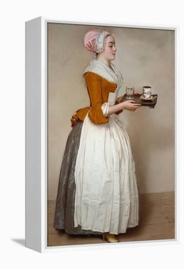 The Hot Chocolate Girl, about 1744/45-Jean-Etienne Liotard-Framed Premier Image Canvas