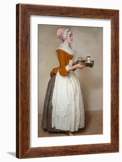 The Hot Chocolate Girl, about 1744/45-Jean-Etienne Liotard-Framed Giclee Print