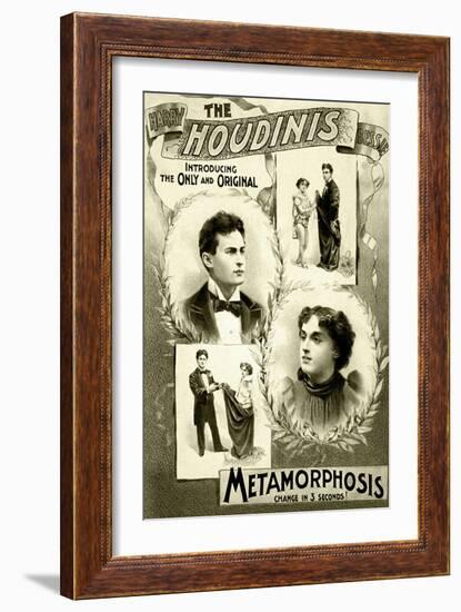 The Houdinis, Harry, Bessie Introducing the Only and Original-null-Framed Art Print