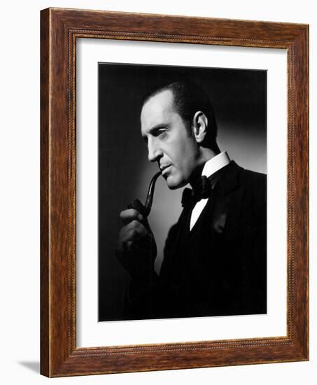 The Hound of the Baskervilles, Basil Rathbone, 1939-null-Framed Photo