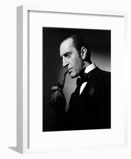 The Hound of the Baskervilles, Basil Rathbone, 1939-null-Framed Photo