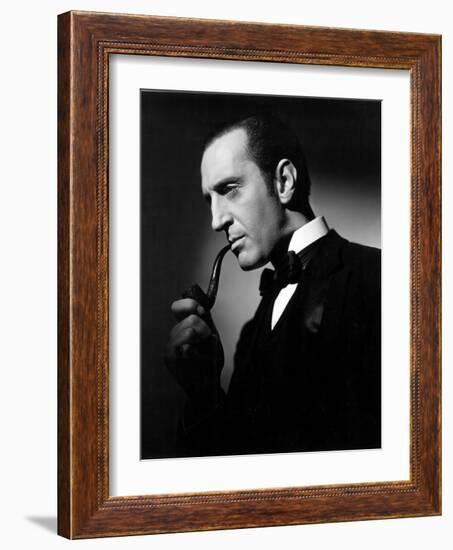 The Hound of the Baskervilles, Basil Rathbone, 1939-null-Framed Premium Photographic Print