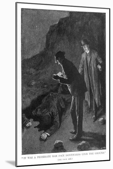 The Hound of the Baskervilles Holmes and Watson Discover 'A Prostrate Man-Sidney Paget-Mounted Art Print