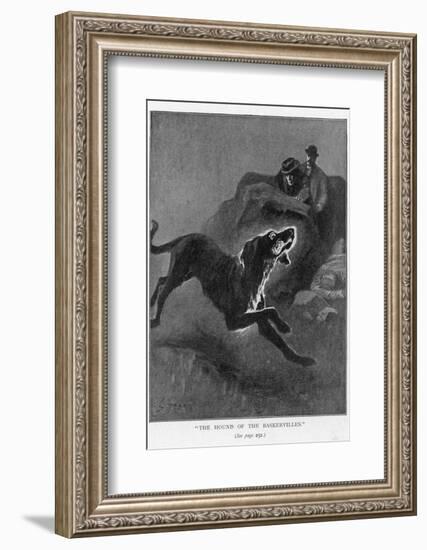 The Hound of the Baskervilles Holmes and Watson Watch the Fearful Hound-Sidney Paget-Framed Photographic Print