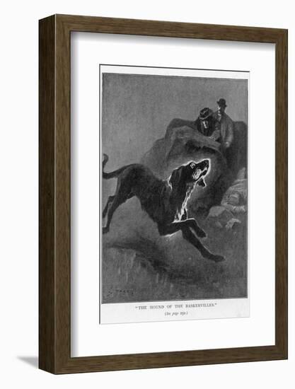 The Hound of the Baskervilles Holmes and Watson Watch the Fearful Hound-Sidney Paget-Framed Photographic Print