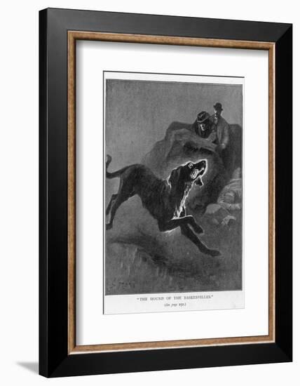 The Hound of the Baskervilles Holmes and Watson Watch the Fearful Hound-Sidney Paget-Framed Photographic Print
