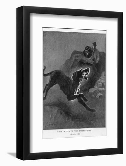 The Hound of the Baskervilles Holmes and Watson Watch the Fearful Hound-Sidney Paget-Framed Photographic Print