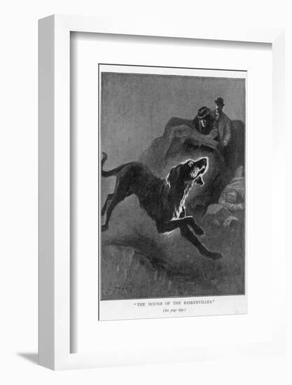 The Hound of the Baskervilles Holmes and Watson Watch the Fearful Hound-Sidney Paget-Framed Photographic Print