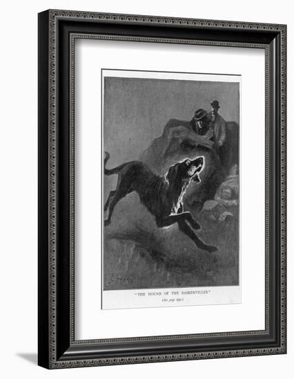 The Hound of the Baskervilles Holmes and Watson Watch the Fearful Hound-Sidney Paget-Framed Photographic Print