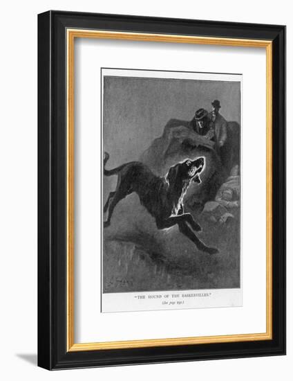 The Hound of the Baskervilles Holmes and Watson Watch the Fearful Hound-Sidney Paget-Framed Photographic Print