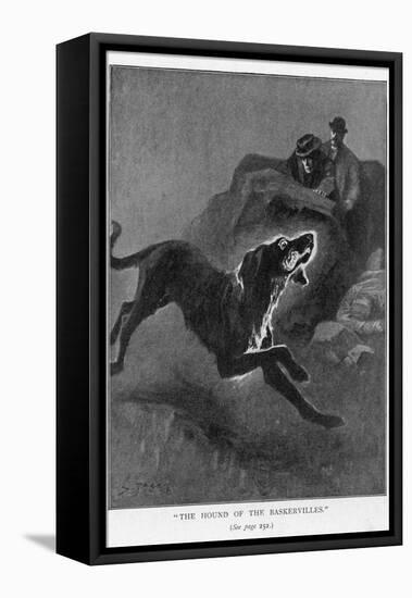 The Hound of the Baskervilles Holmes and Watson Watch the Fearful Hound-Sidney Paget-Framed Premier Image Canvas