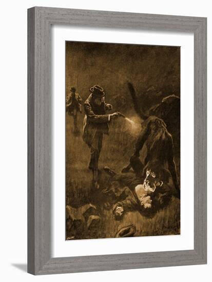 The Hound Of The Baskervilles-Sidney Paget-Framed Giclee Print