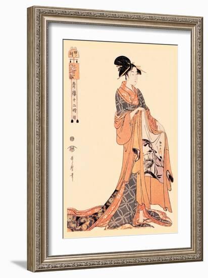 The Hour of the Hare-Kitagawa Utamaro-Framed Art Print