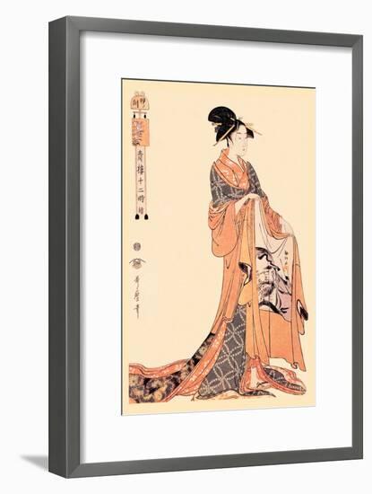 The Hour of the Hare-Kitagawa Utamaro-Framed Art Print