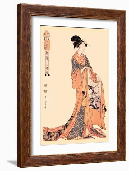 The Hour of the Hare-Kitagawa Utamaro-Framed Art Print