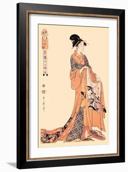 The Hour of the Hare-Kitagawa Utamaro-Framed Art Print