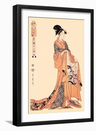 The Hour of the Hare-Kitagawa Utamaro-Framed Art Print