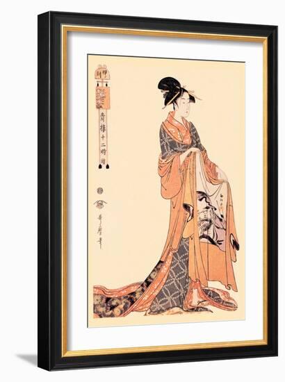 The Hour of the Hare-Kitagawa Utamaro-Framed Art Print