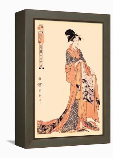 The Hour of the Hare-Kitagawa Utamaro-Framed Stretched Canvas