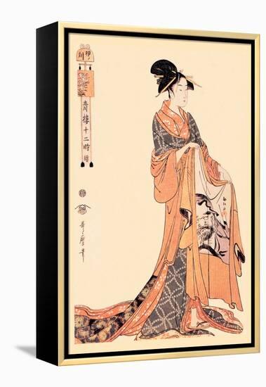 The Hour of the Hare-Kitagawa Utamaro-Framed Stretched Canvas