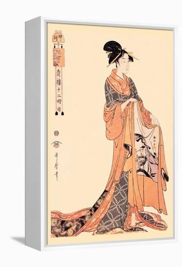 The Hour of the Hare-Kitagawa Utamaro-Framed Stretched Canvas