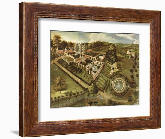 The House and Garden of Llanerch Hall, Denbighshire, c.1662-72-English-Framed Giclee Print