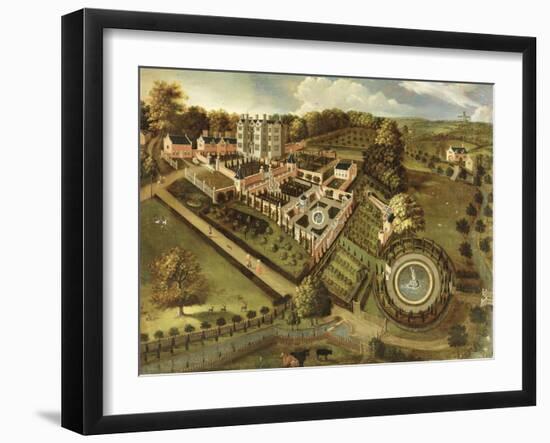 The House and Garden of Llanerch Hall, Denbighshire, c.1662-72-English-Framed Giclee Print