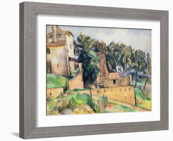 The House at Bellevue, 1890-92 (Oil on Canvas)-Paul Cezanne-Framed Giclee Print