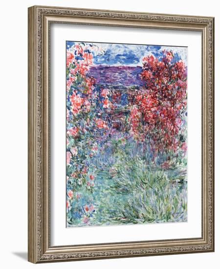 The House at Giverny Under the Roses, 1925-Claude Monet-Framed Giclee Print