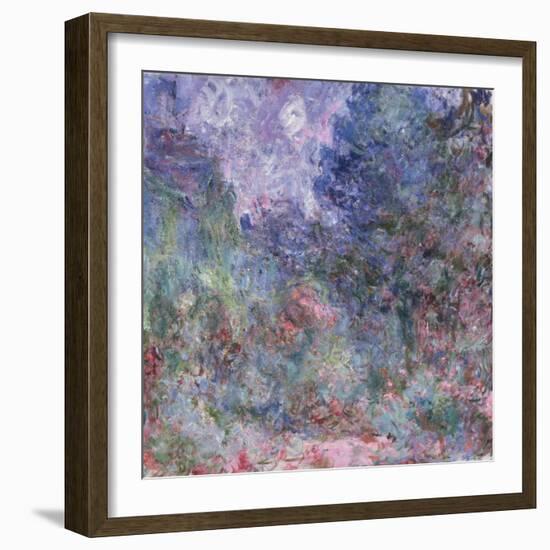 The House at Giverny Viewed from the Rose Garden, 1922-24-Claude Monet-Framed Giclee Print