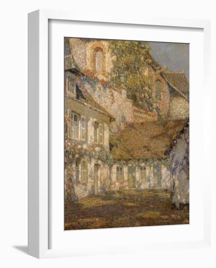 The House Below the Church; La Maison Sous L'Eglise, 1935-Henri Eugene Augustin Le Sidaner-Framed Giclee Print