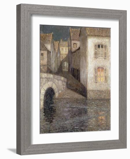 The House by the River, Chartres; Les Masons Sur La Riviere, Chartres, 1929-Henri Eugene Augustin Le Sidaner-Framed Giclee Print
