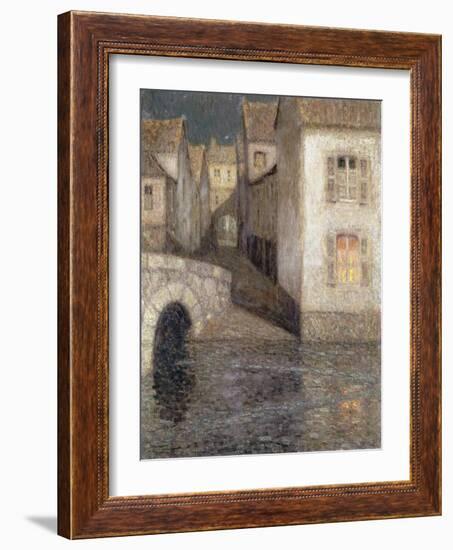 The House by the River, Chartres; Les Masons Sur La Riviere, Chartres, 1929-Henri Eugene Augustin Le Sidaner-Framed Giclee Print