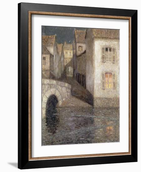 The House by the River, Chartres; Les Masons Sur La Riviere, Chartres, 1929-Henri Eugene Augustin Le Sidaner-Framed Giclee Print