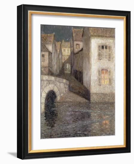 The House by the River, Chartres; Les Masons Sur La Riviere, Chartres, 1929-Henri Eugene Augustin Le Sidaner-Framed Giclee Print