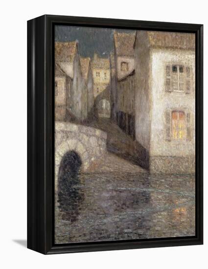 The House by the River, Chartres-Henri Eugene Augustin Le Sidaner-Framed Premier Image Canvas