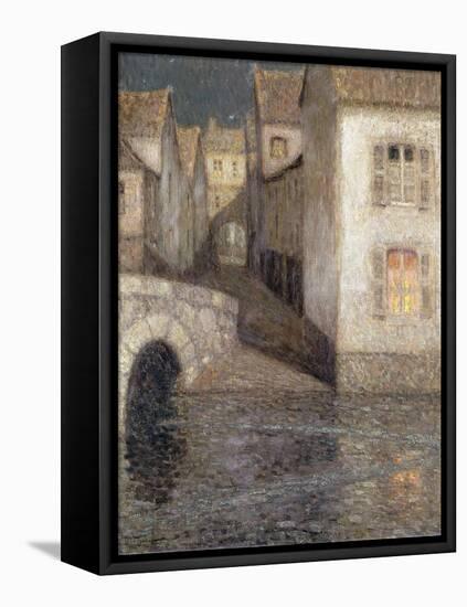 The House by the River, Chartres-Henri Eugene Augustin Le Sidaner-Framed Premier Image Canvas