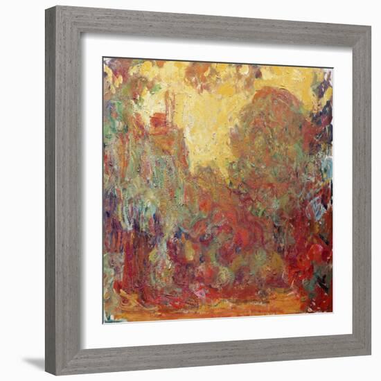 The House in Giverny, Composition in Red C. 1922-Claude Monet-Framed Giclee Print