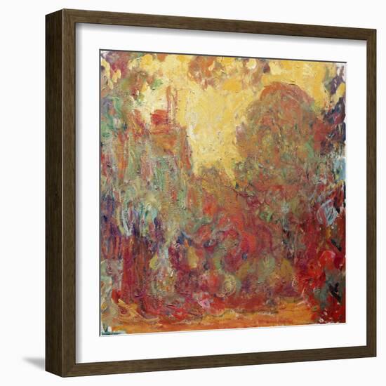 The House in Giverny, Composition in Red C. 1922-Claude Monet-Framed Giclee Print