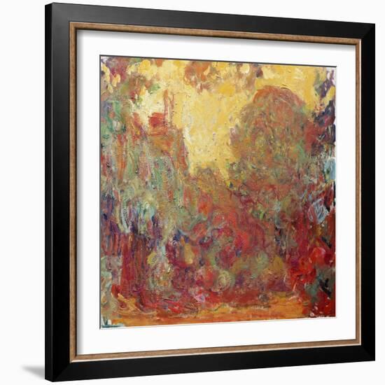 The House in Giverny, Composition in Red C. 1922-Claude Monet-Framed Giclee Print