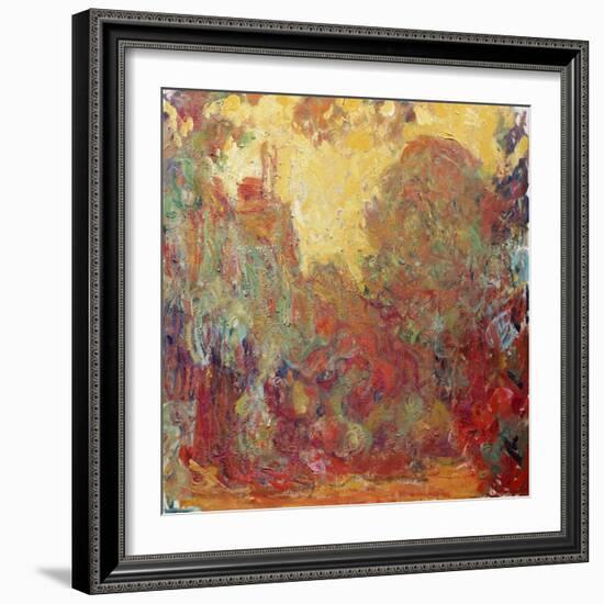 The House in Giverny, Composition in Red C. 1922-Claude Monet-Framed Giclee Print