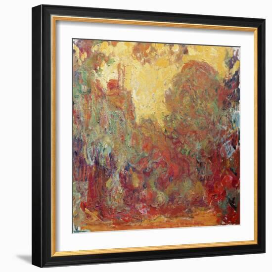 The House in Giverny, Composition in Red C. 1922-Claude Monet-Framed Giclee Print