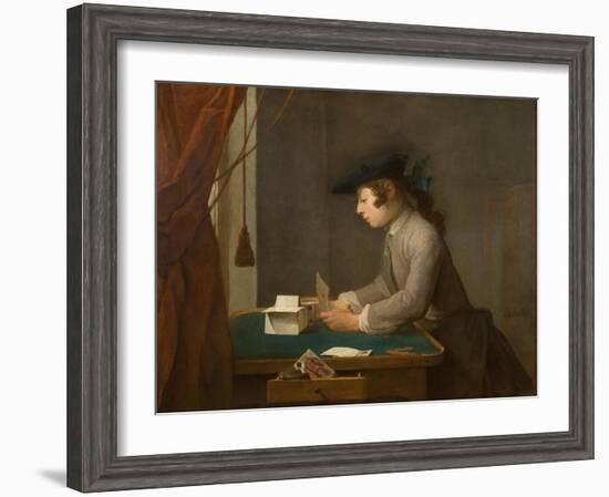 The House of Cards, 1735-Jean-Baptiste Simeon Chardin-Framed Giclee Print